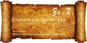 Zsatkovics Rozália névjegykártya