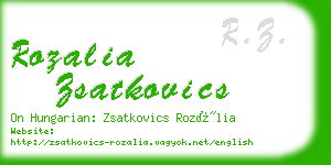 rozalia zsatkovics business card